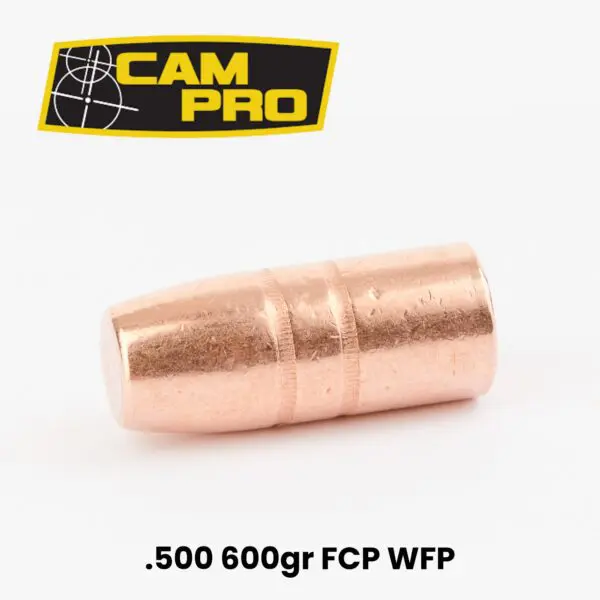 CAMPRO 50 Cal (.500") 600gr Full Copper Plated Wide Flat Point Bullets - 250ct
