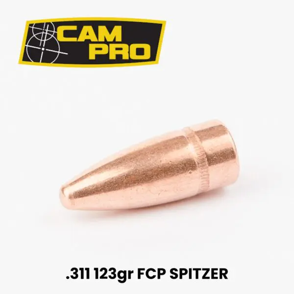 CAMPRO 30 Cal (.311") 123gr Full Copper Plated Spitzer Bullets - 500ct