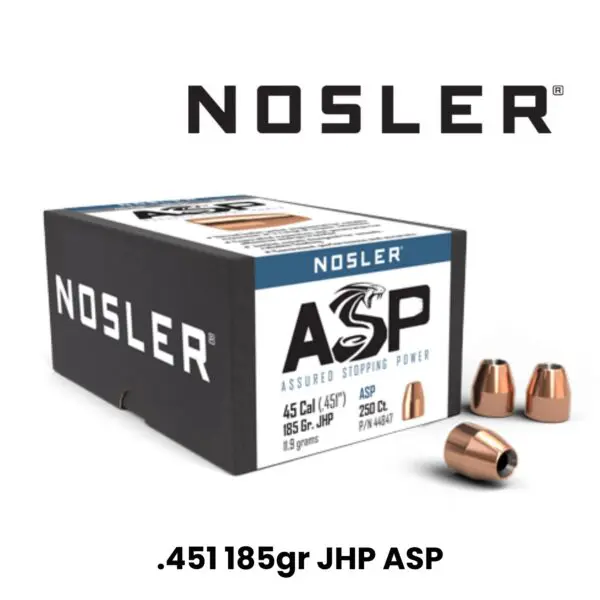 Nosler ASP 45 Cal (.451") 185gr JHP - 250 ct box