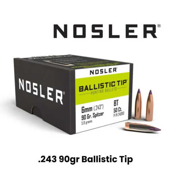 Nosler 6mm (.243″) 90gr SP Ballistic Tip - 50ct