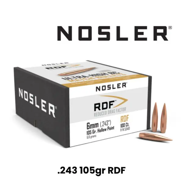 Nosler 6mm (.243″) 105gr HPBT RDF - 100ct